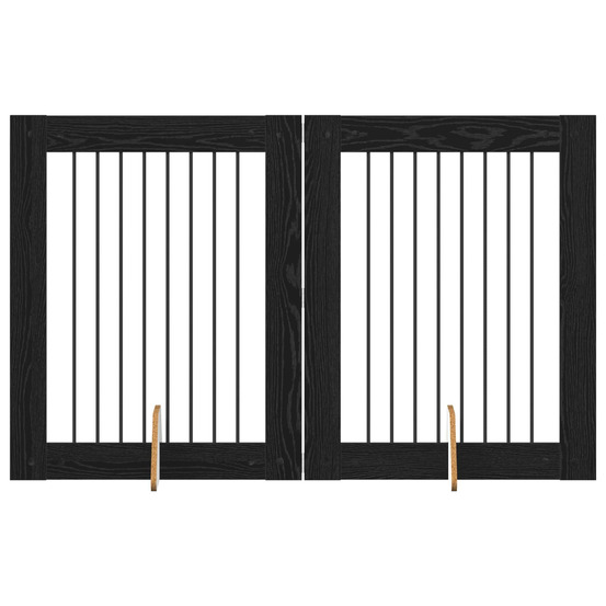 Portillon pour chien avec supports 2 pcs chêne noir 80 x 100 cm