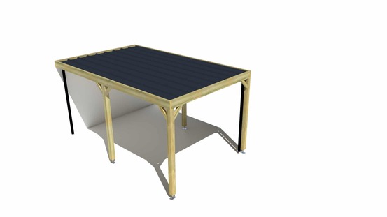 Carport bois • 3m x 5m • adossée • sens largeur • livraison comprise