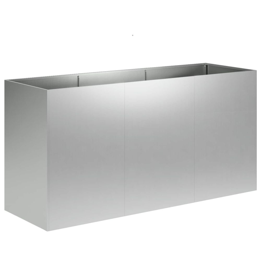 Cache-pot de jardin argenté 120 x 40 x 60 cm acier galvanisé