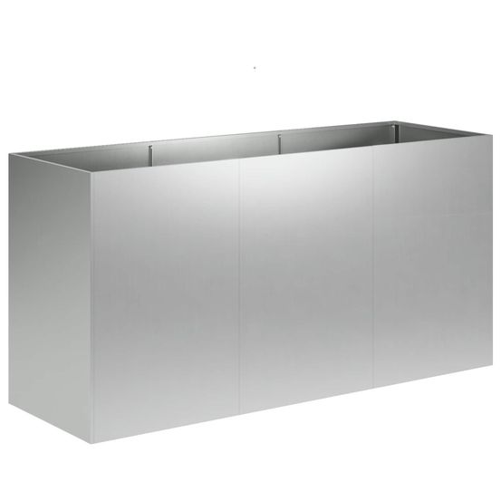 Cache-pot de jardin argenté 120 x 40 x 60 cm acier galvanisé