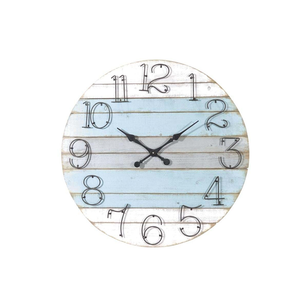 Horloge ronde en bois marine