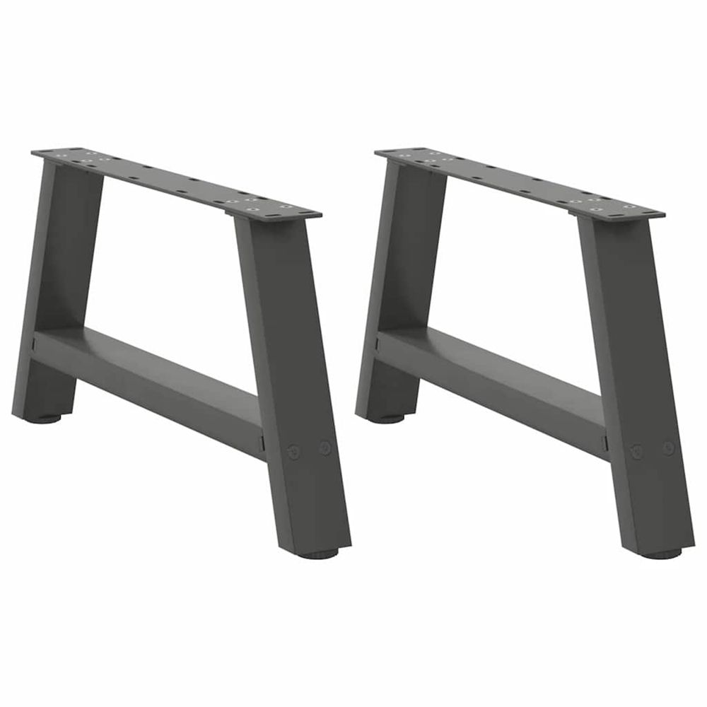 Pieds de table basse en forme de a, 2 pièces, anthracite, 60 x (30-31) cm, acier