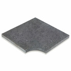 Margelle angle rentrant pierre naturelle granit noir 47,5x47,5x3cm bord 1/2 rond