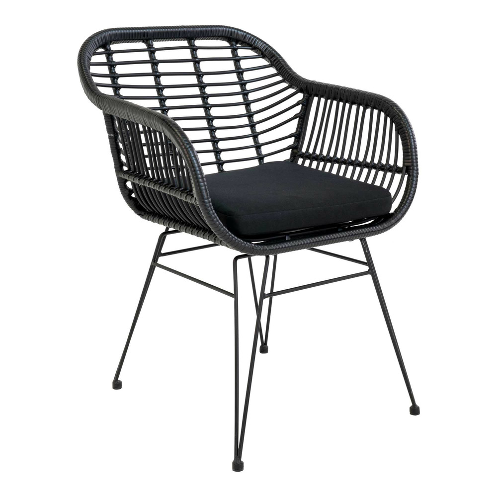 2 fauteuils de jardin noirs trieste