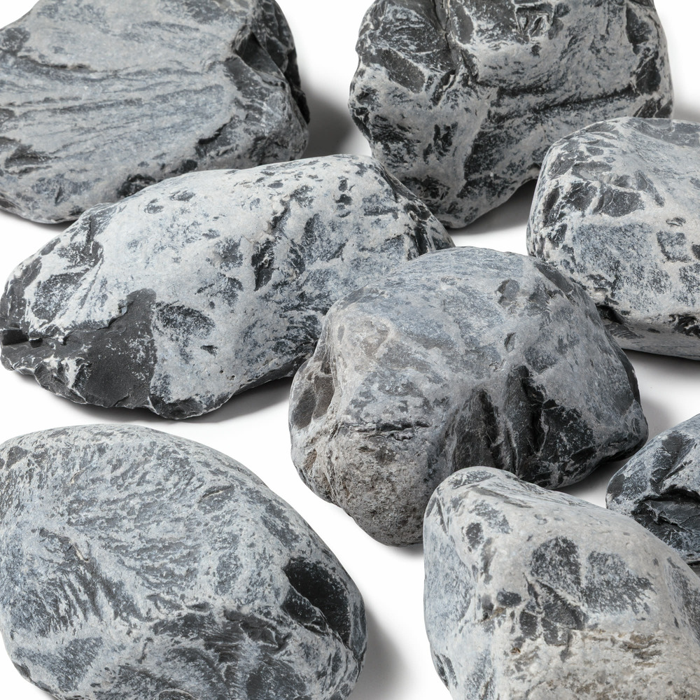 Galet noir / gris ebano 10-15 cm - lot de 5 filets de 15 kg - ro'ma nature