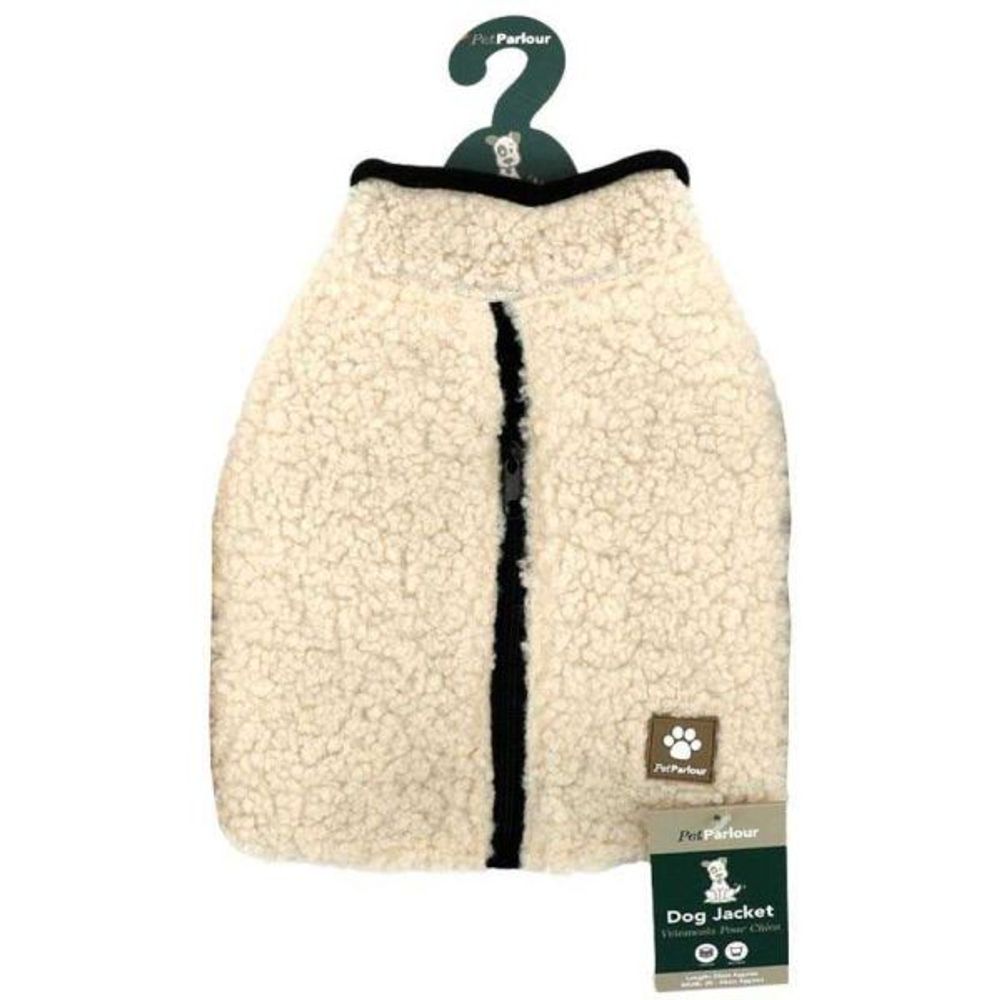 Manteau teddy pour chien 25 cm crème
