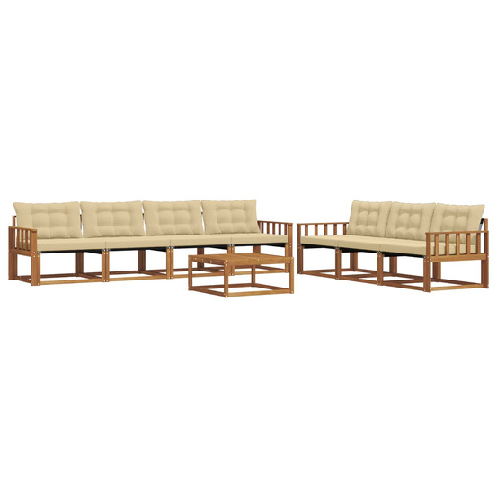 Ensemble de canapés d'extérieur 8 pcs naturel et beige