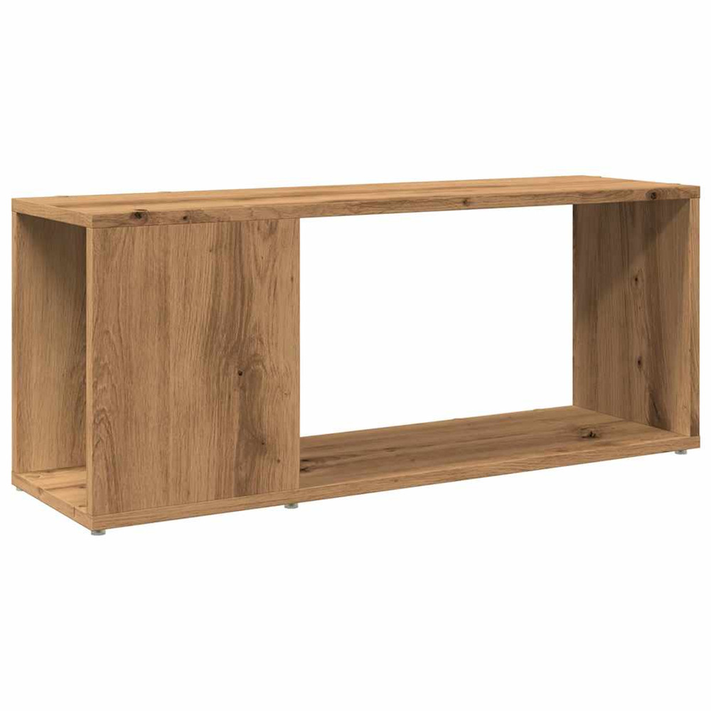 Meuble tv chêne artisanal 80x24x32 cm bois d'ingénierie