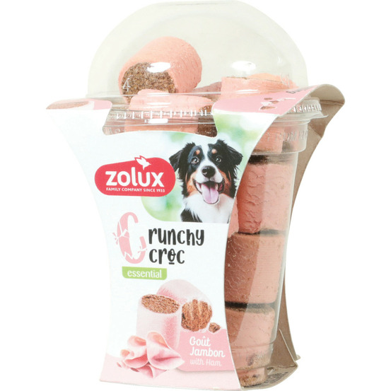 Friandises crunchy croc jambon xl 240 g pour grand chien