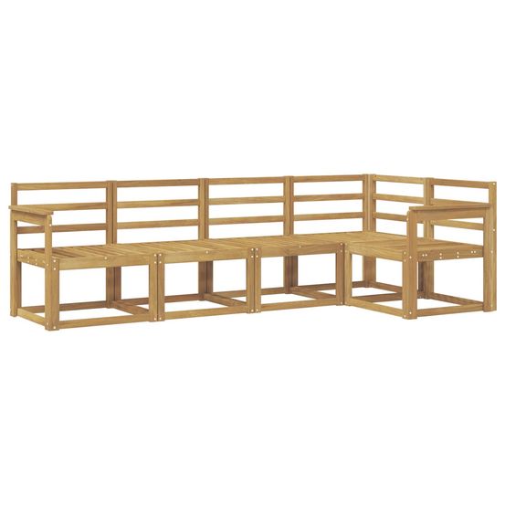Ensemble de canapés d'extérieur 5 pc blanc bois d'acacia massif