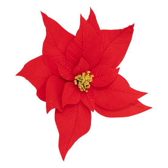 Déco de noël xl fleur de poinsettia rouge 45 x 45 cm