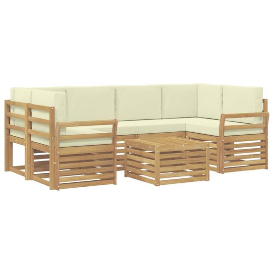 Ensemble de canapés d'extérieur 7 pc blanc et crème polyester