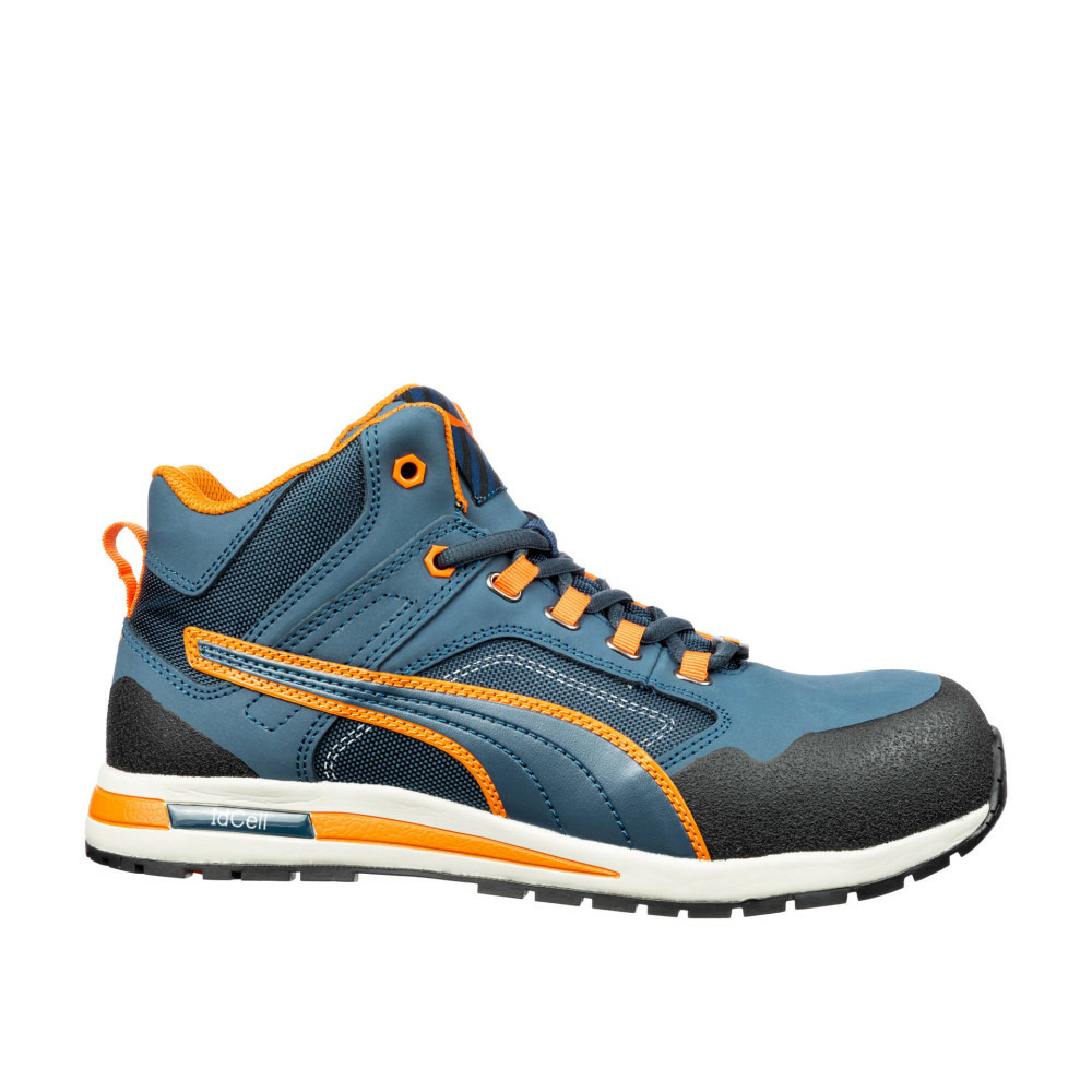 Baskets de sécurité hautes crosstwist mid s3 hro src bleu orange p44 puma 633140 t.44