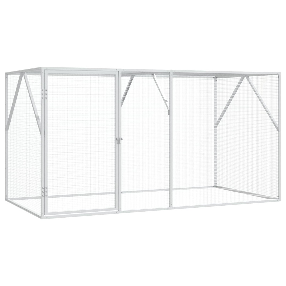 Cage pour oiseaux anthracite 208 x 102 x 108 cm acier galvanisé