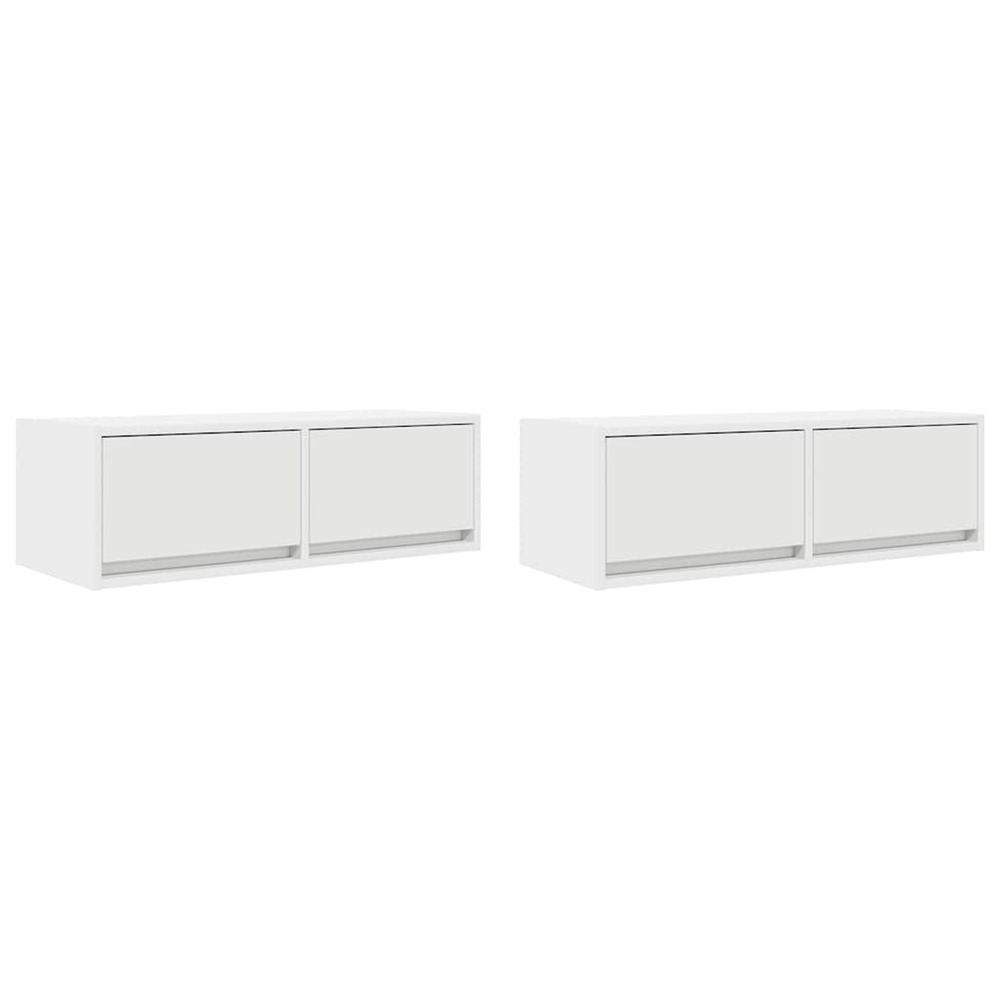 Meubles tv 2 pcs blanc 80x31x25,5 cm bois d'ingénierie