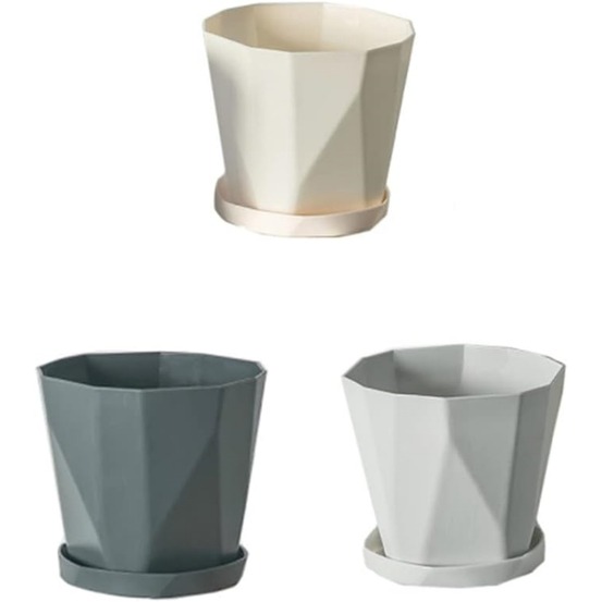 Lot 3 pots fleurs plastique 13cm