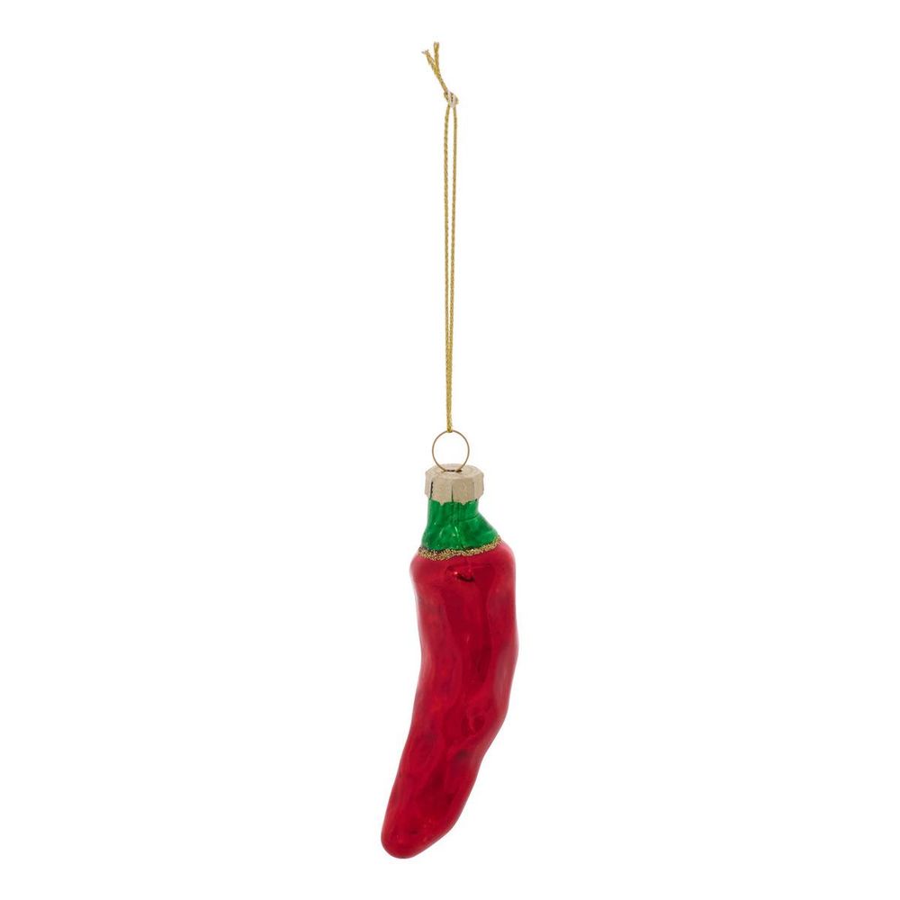 Suspension de sapin piment en verre rouge 9 cm