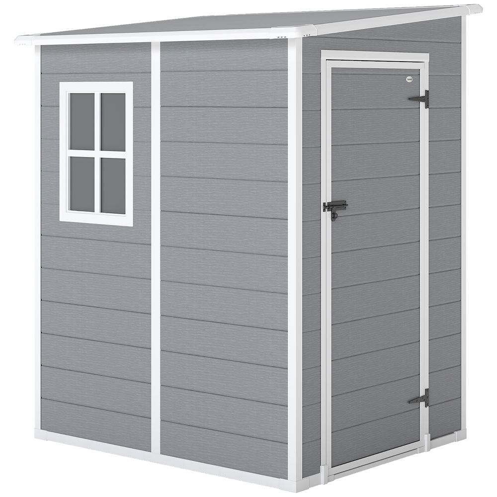 Abri de jardin en pp et aluminium avec plancher anti-humidité fenêtre 122x149 cm gris - comfortxl outdoor living