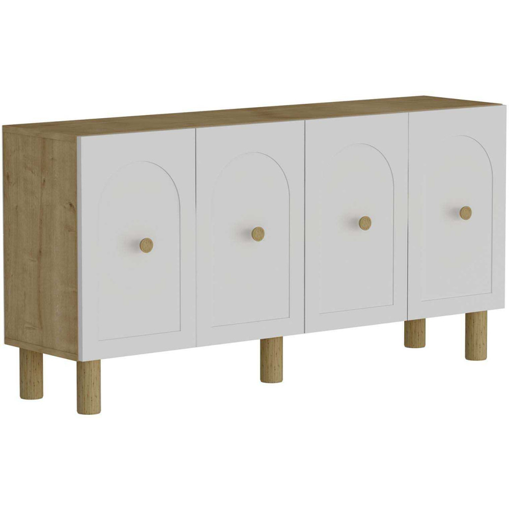 Buffet 4 portes en aggloméré notre bohem blanc