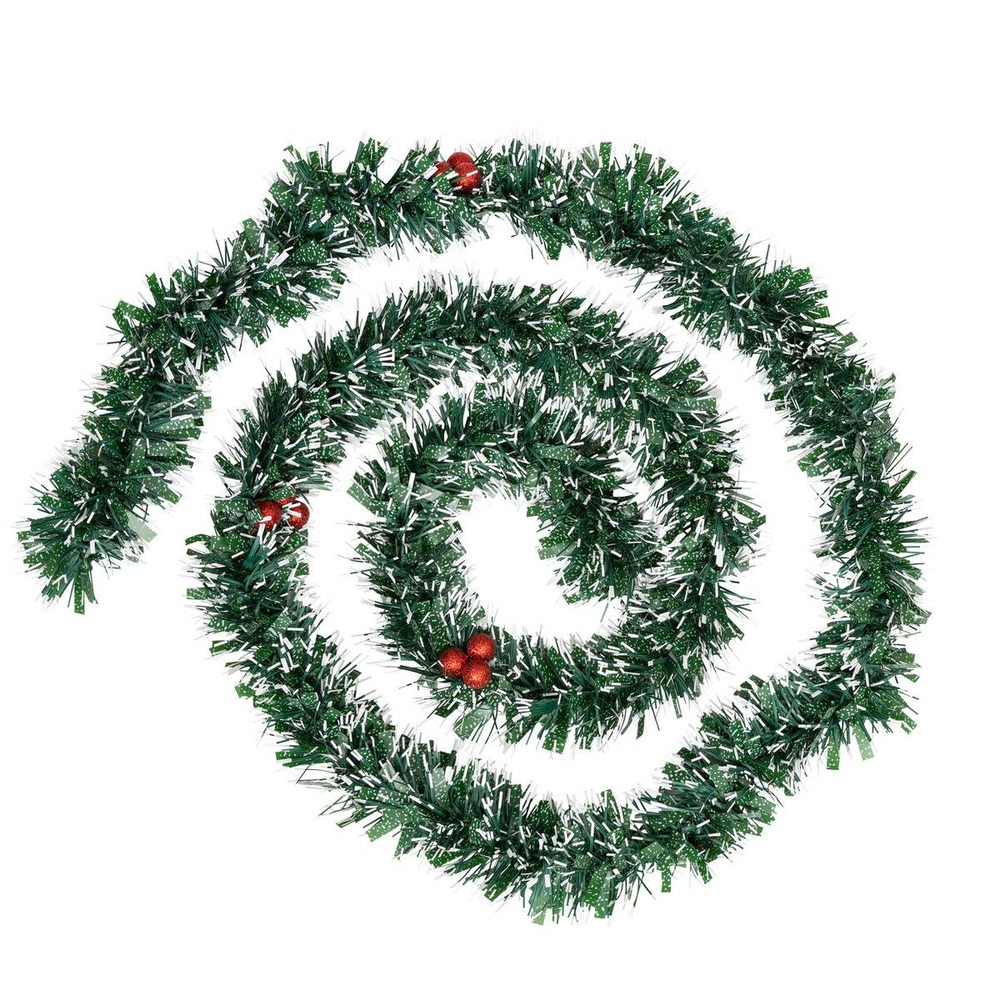 Guirlande baies bouts blancs 7,5cmx2m 6 plis vert