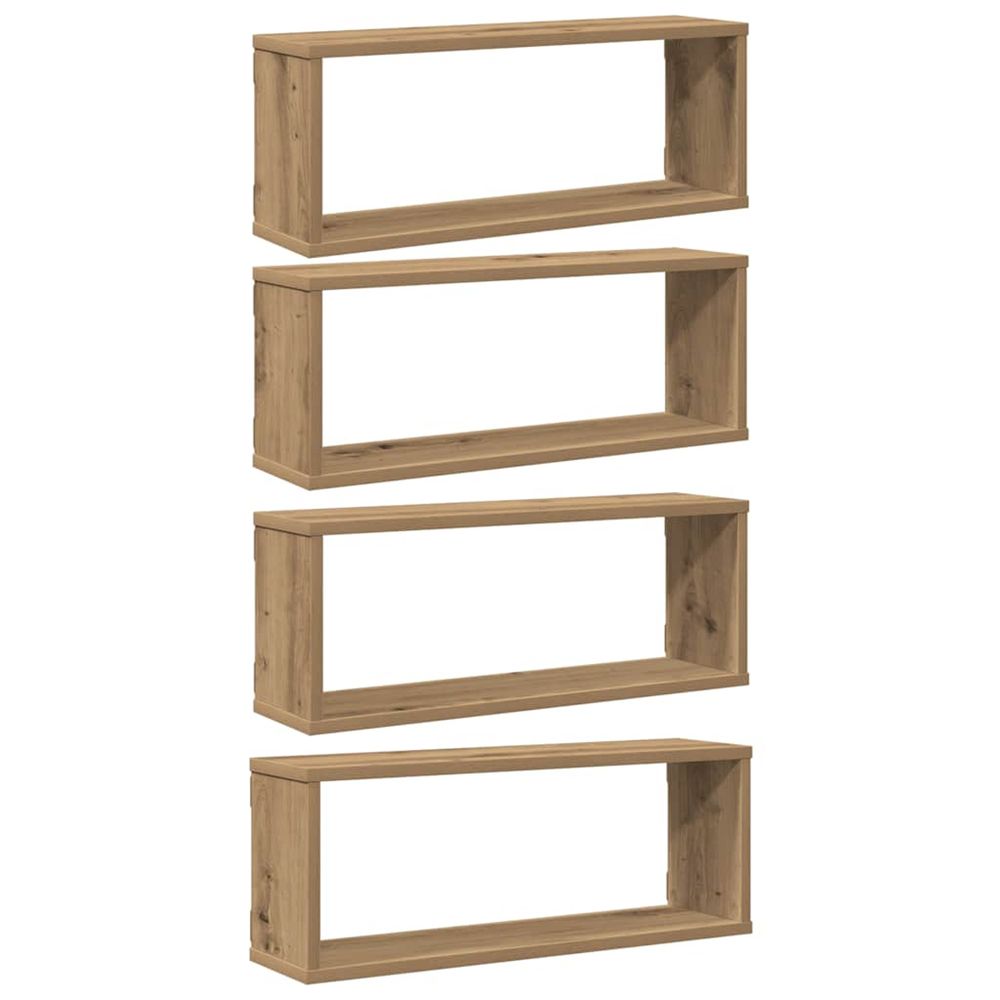 Étagères cube murales 4 pcs chêne artisanal 60x15x23 cm