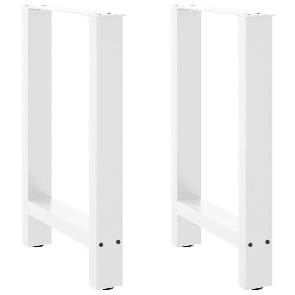 Pieds de table à manger blanc 2 pièces 50 x (72-73) cm acier