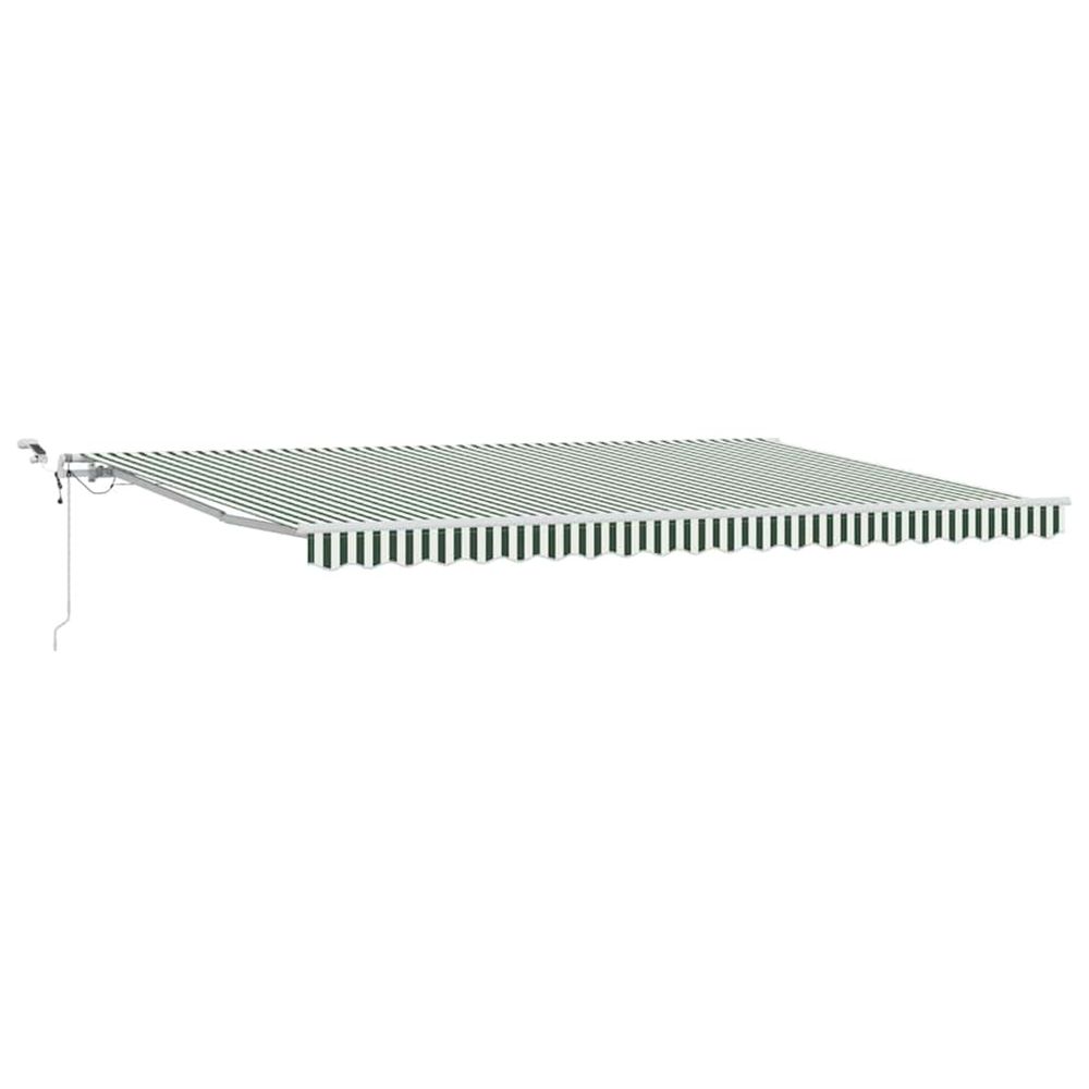 Auvent rétractable vert et blanc 500 × 300 cm polyester
