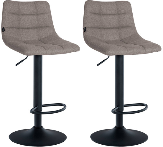 Lot de 2 tabourets de bar jerry tissu noir