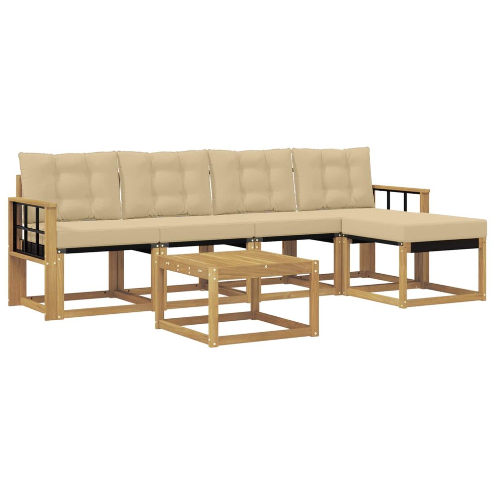 Ensemble de canapés d'extérieur 6 pc blanc et beige