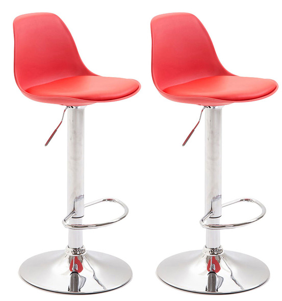 Lot de 2 tabourets de bar kiel plastique chromé