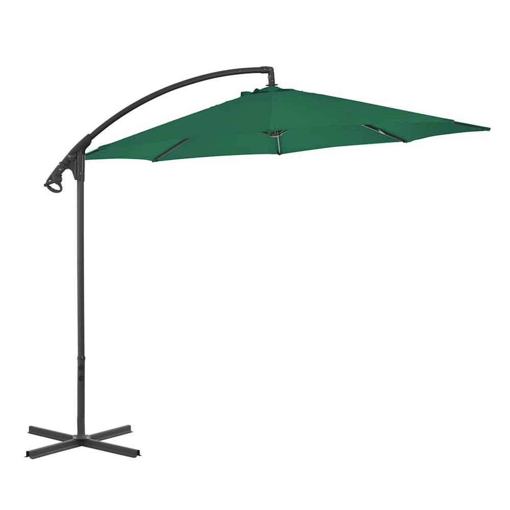Parasol de jardin en porte-à-feux avec mât en acier 300 cm vert