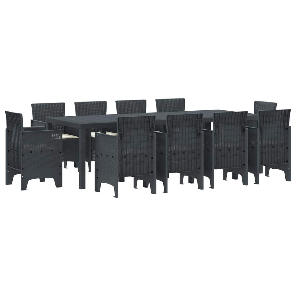 Ensemble de salle à manger pour jardin 11 pc anthracite