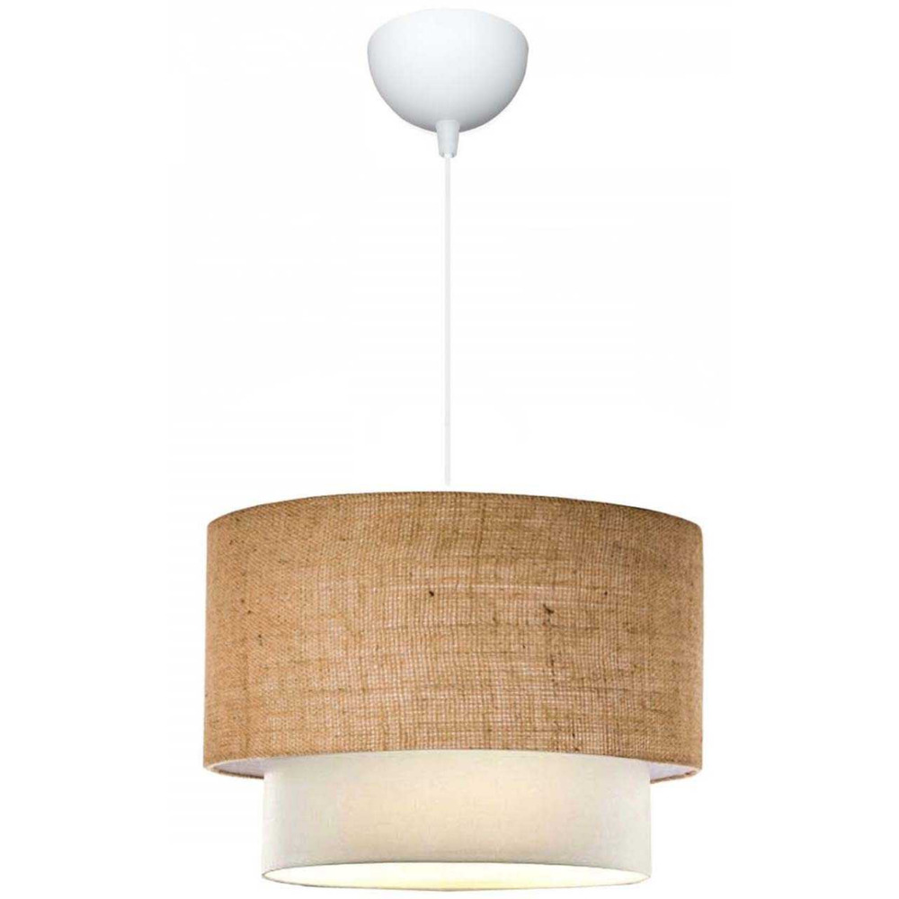 Suspension en tissu effet lin nature beige