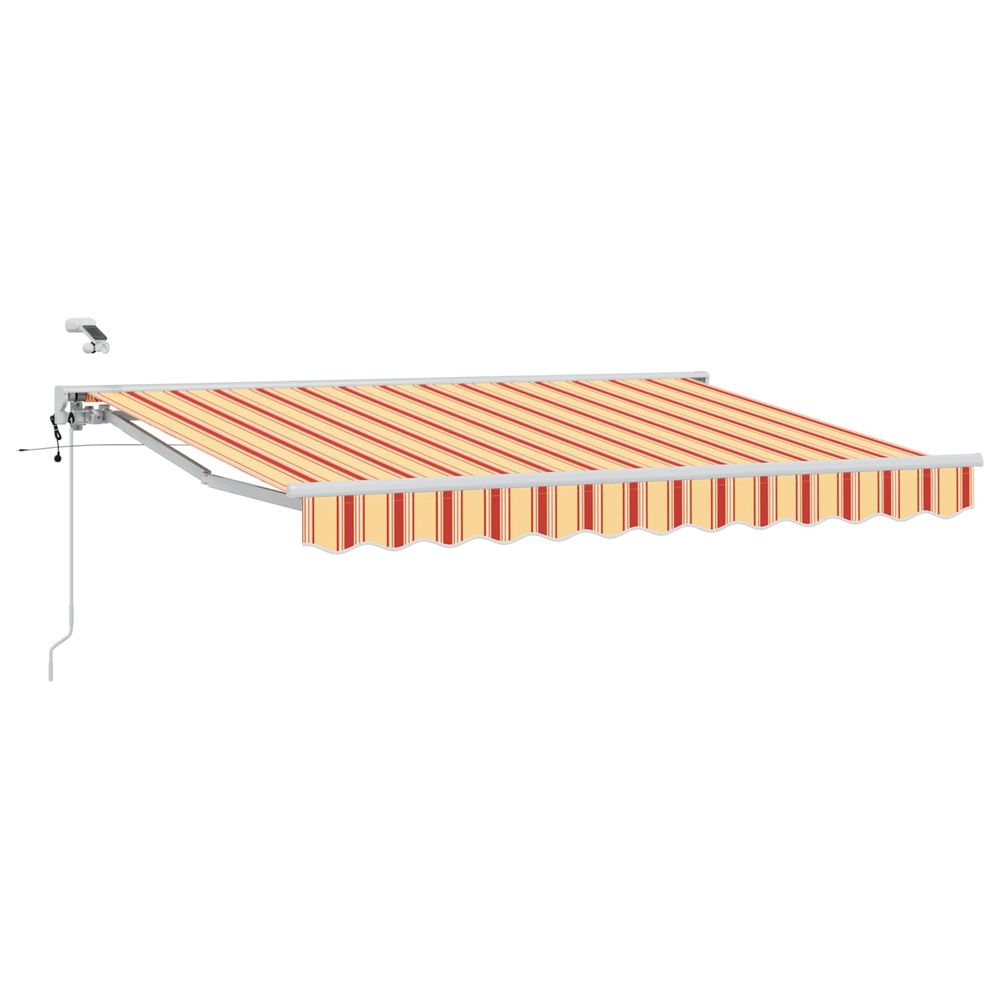 Auvent rétractable électrique jaune, orange et blanc 3 x 2,5 m