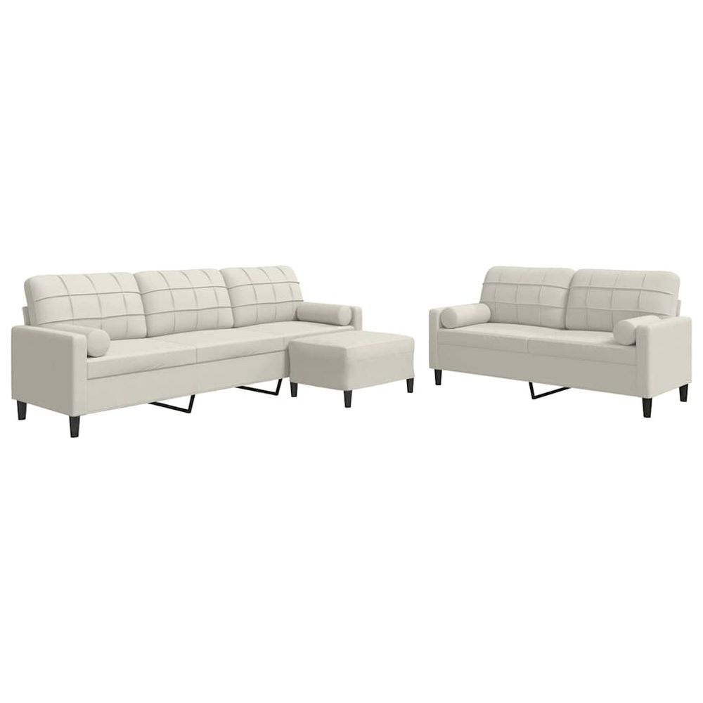 Ensemble de canapés 3 pcs avec coussins et traversins velours
