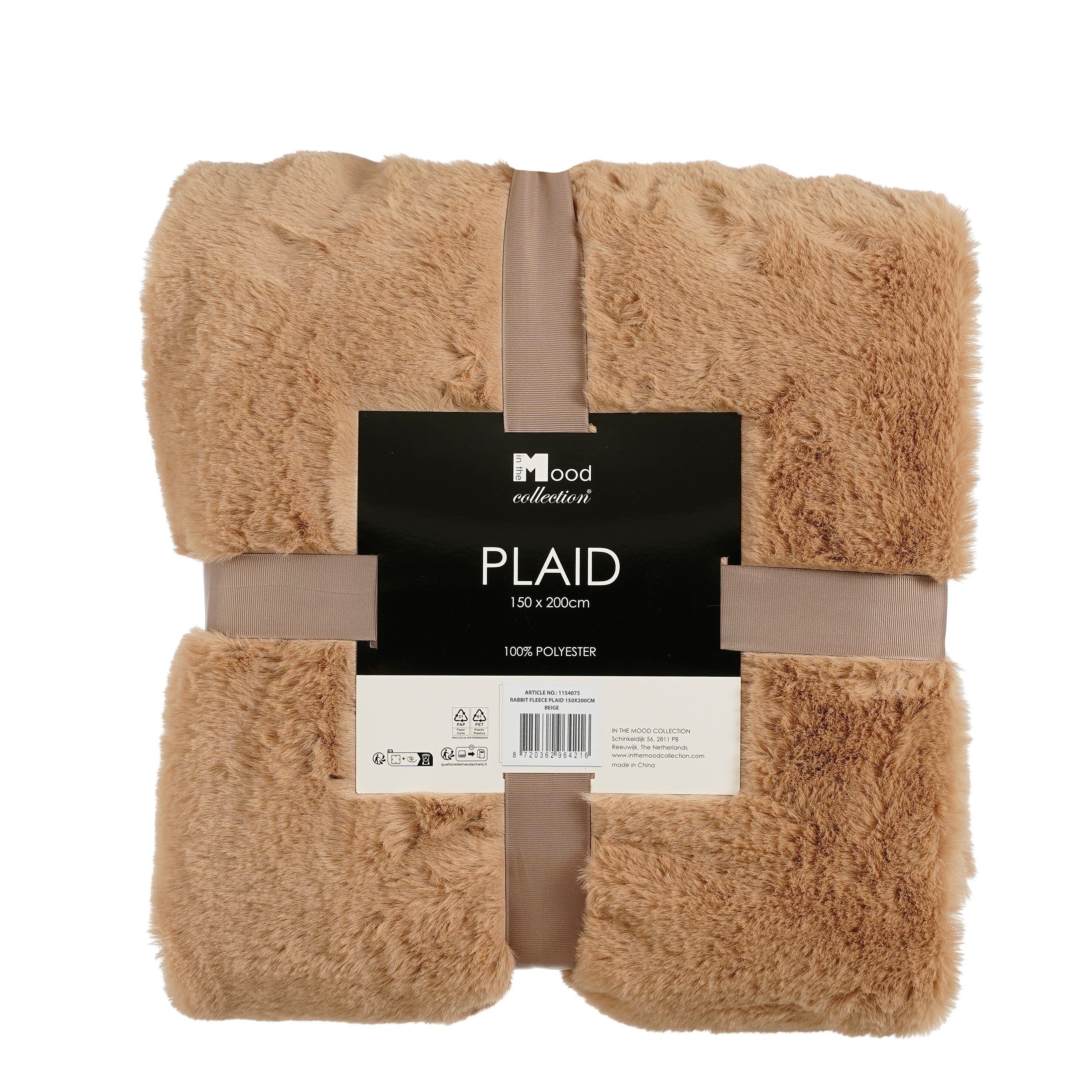 Mica decorations bronte plaid polaire - l200 x l150 cm - beige