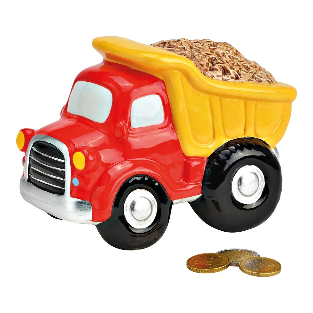 Tirelire en céramique camion de chantier