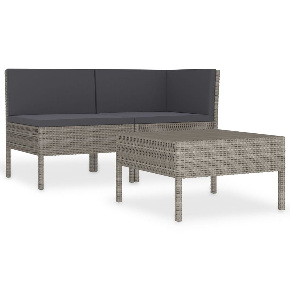 Salon de jardin 3 pcs avec coussins