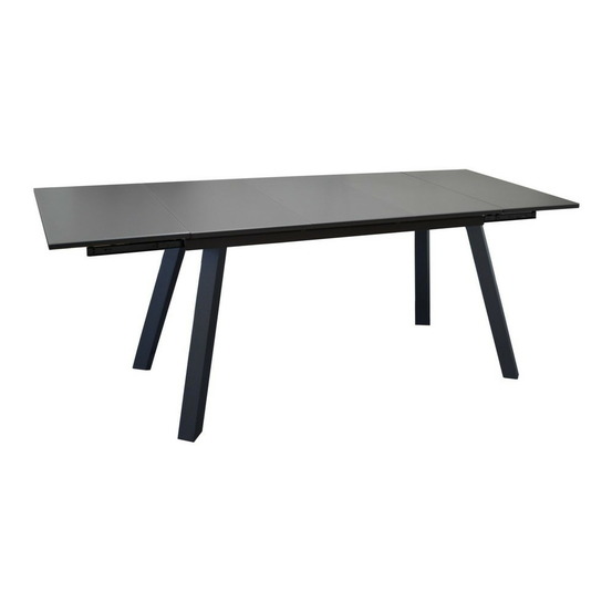 Table de jardin rectangulaire agra, plateau verre - graphite/gris 150/200/250 cm