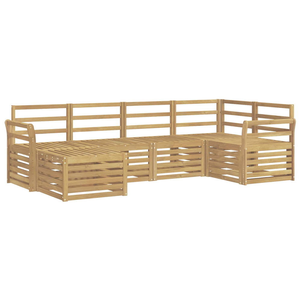 Ensemble de canapés d'extérieur 6 pcs blanc polyester