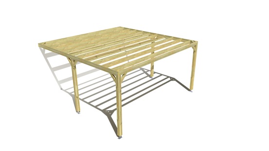 Pergola bois • 5m x 5m • adossée • sens largeur • livraison comprise