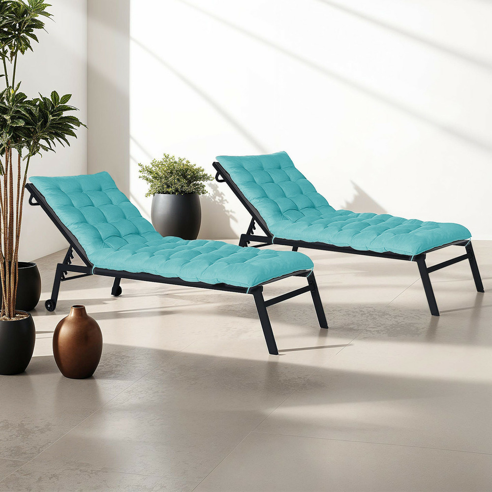 Lot de 2 coussins universels de transat adam 180 cm bleu canard