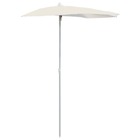 Demi-parasol de jardin avec mât 180x90 cm sable