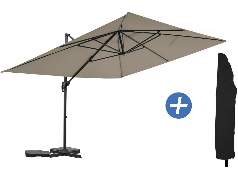 Parasol jardin déporté en aluminium 
