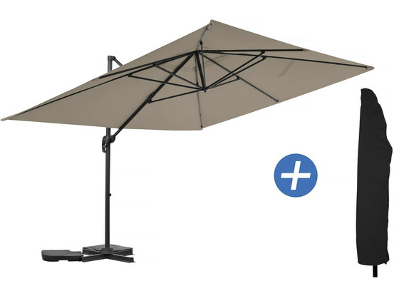 Parasol jardin déporté en aluminium
