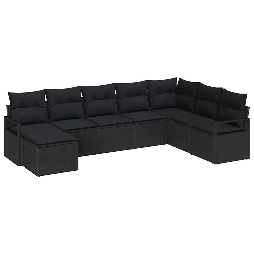 Ensemble de canapés 8 pc noir polyrotin