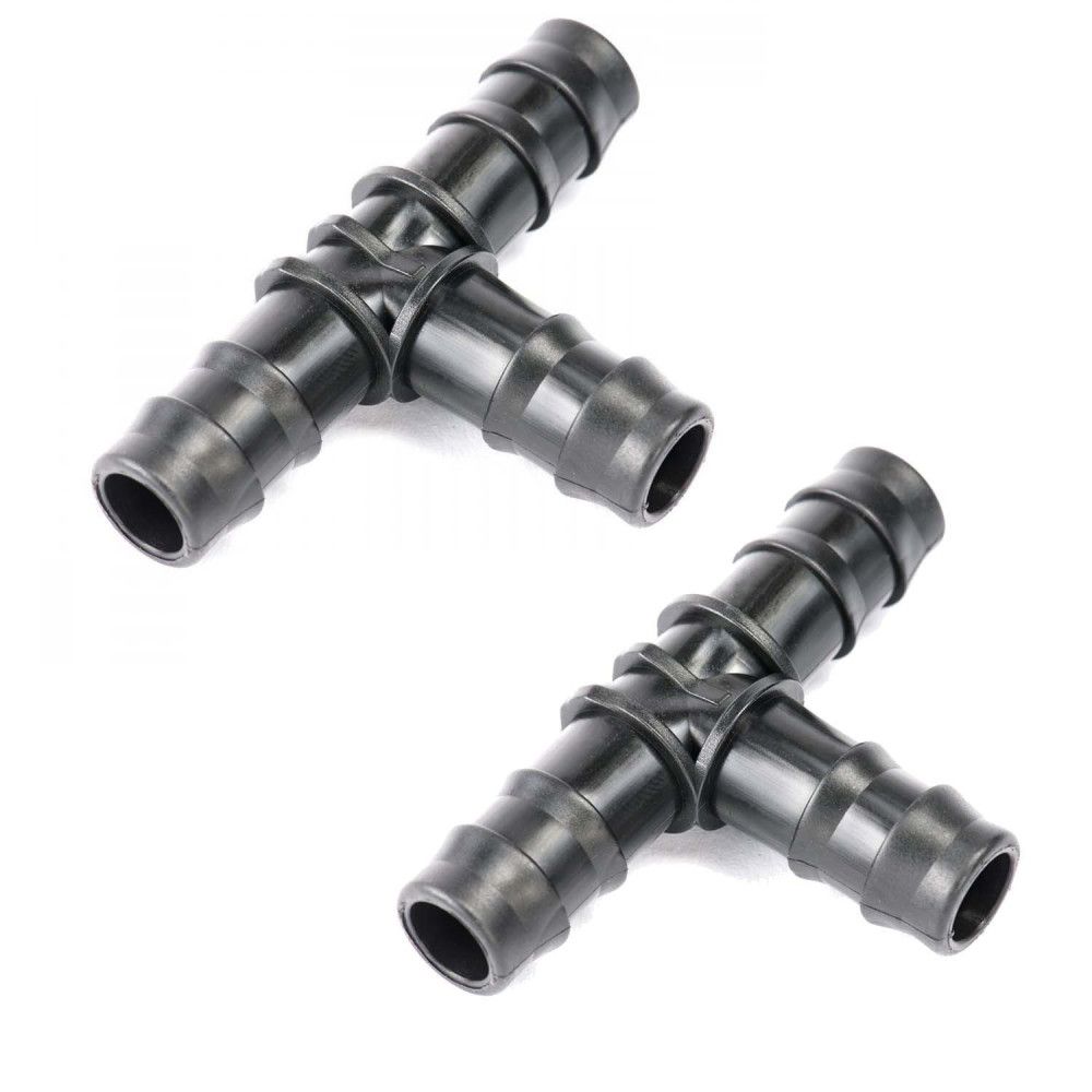 2 dérivation en t cannelé, ø16 mm, lot de 2 pieces