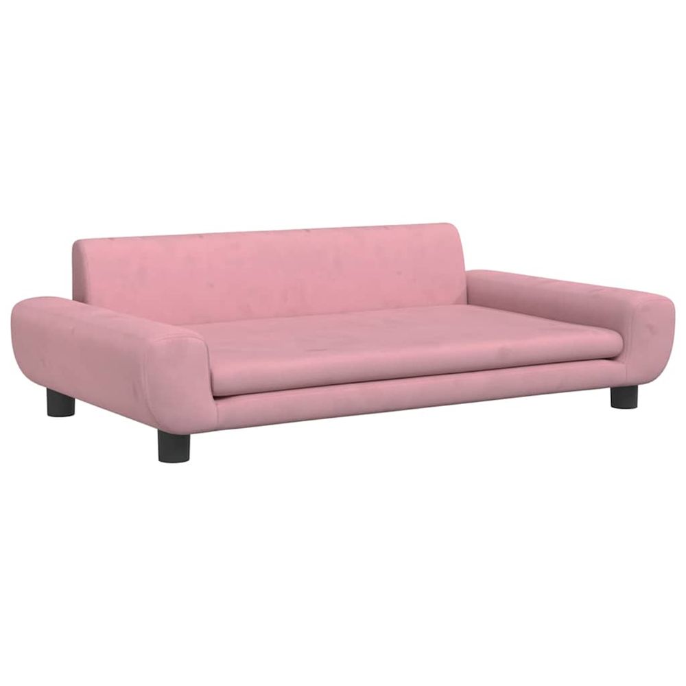 Lit pour chien rose 100x54x33 cm velours