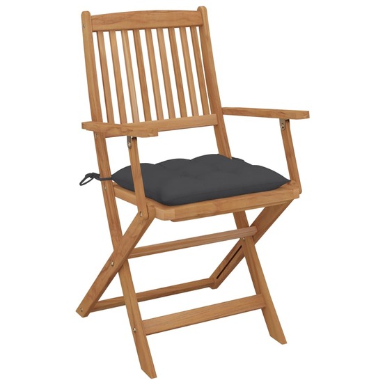 Chaises pliables d'extérieur et coussins lot de 8 bois d'acacia