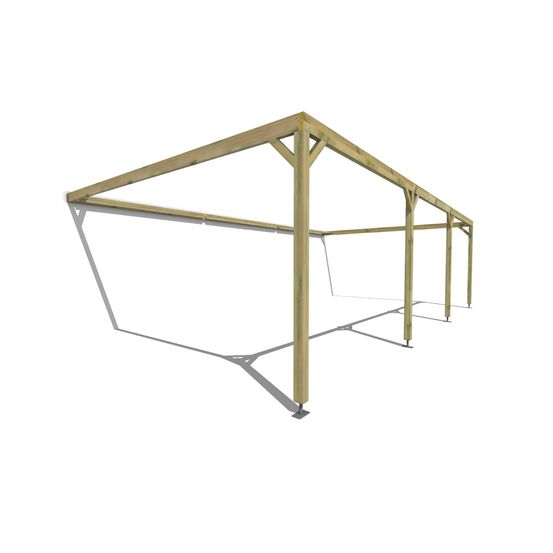 Pergola bois • 9m x 5m • adossée • cadre simple • livraison comprise